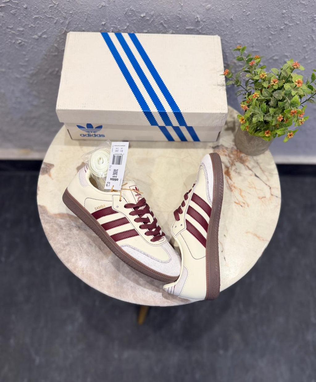 Adidas originals samba white maroon