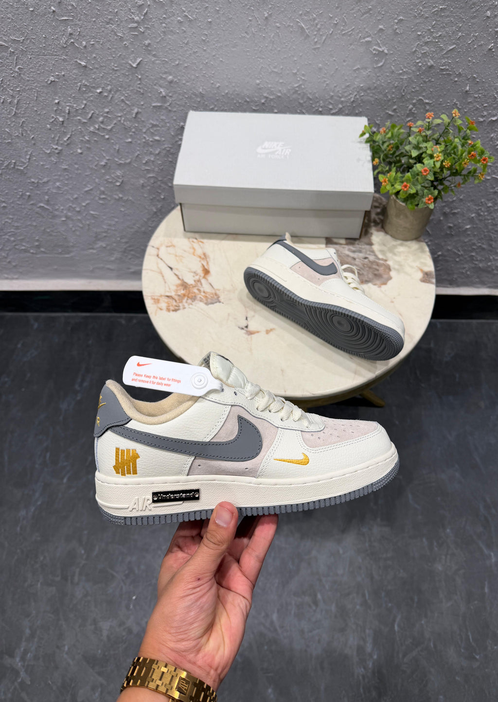 Nike airforce custom beige understand undefeated 2025