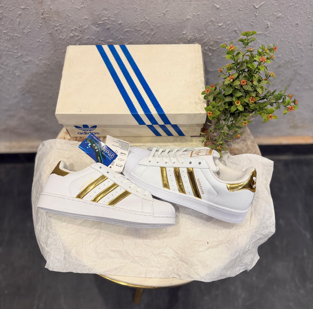 Adidas originals superstar white gold