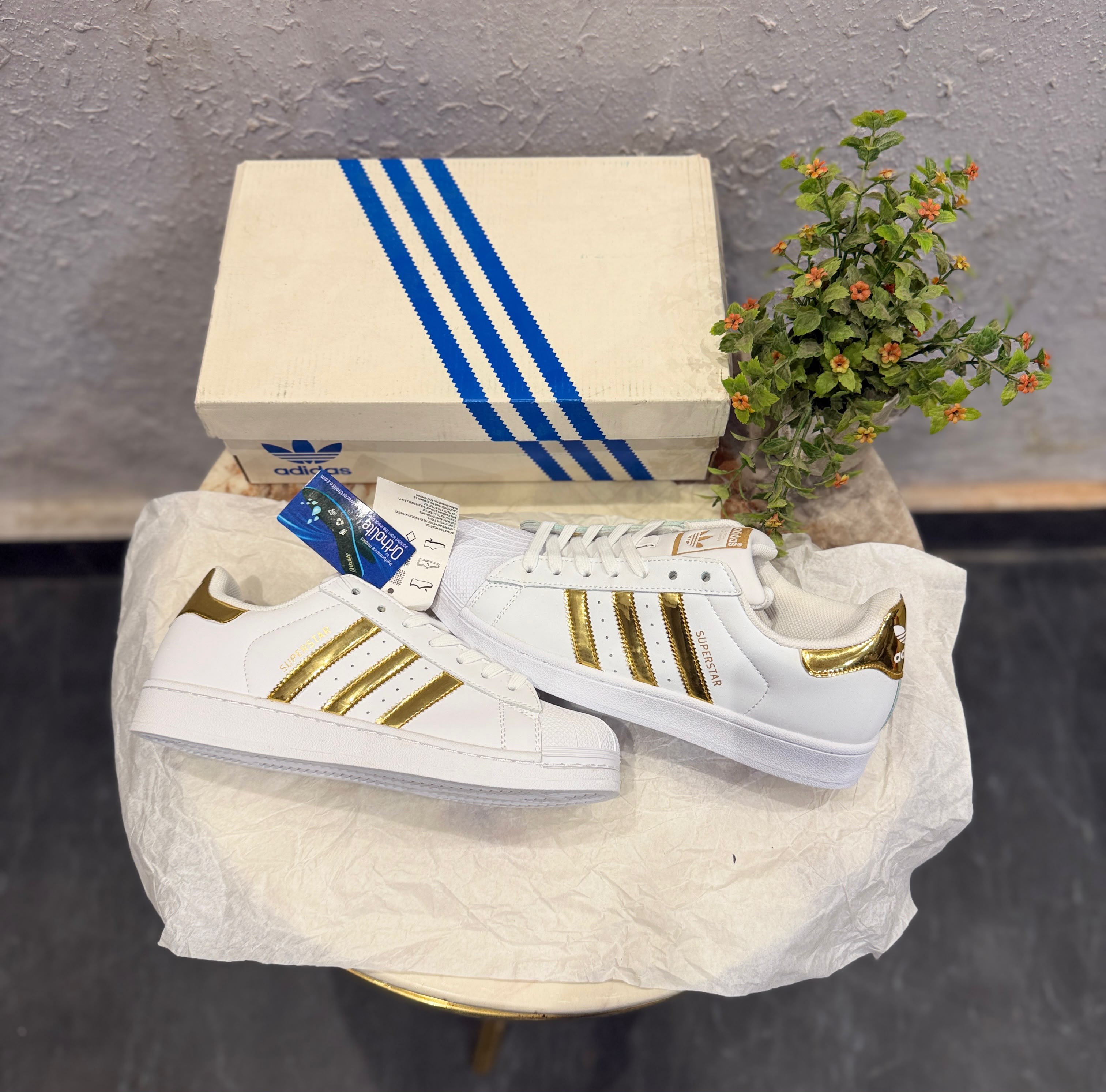 Adidas originals superstar white gold