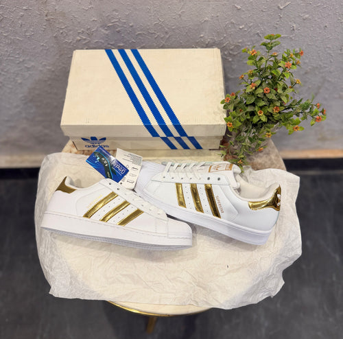 Adidas originals superstar white gold