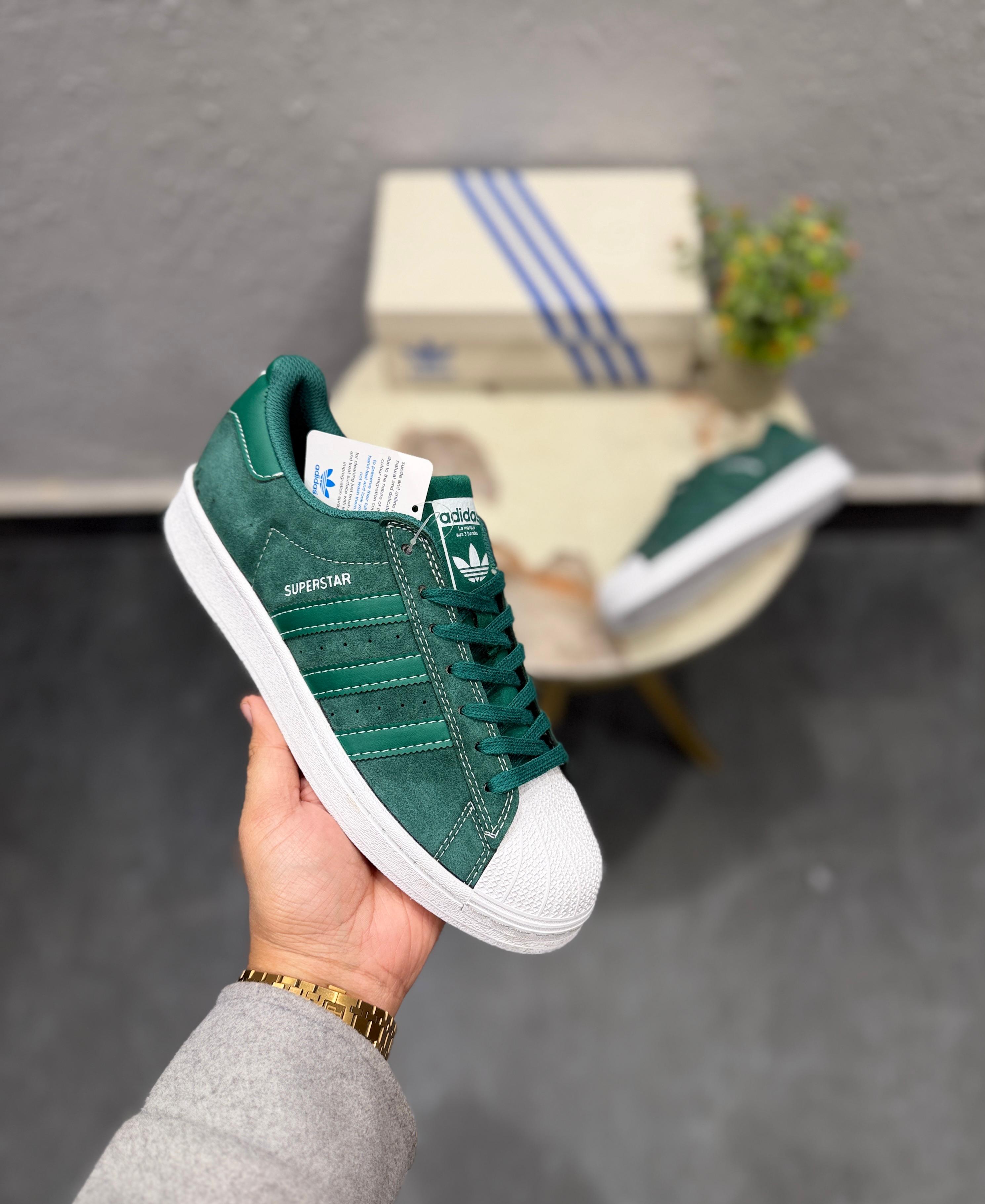 Adidas originals superstar dark green